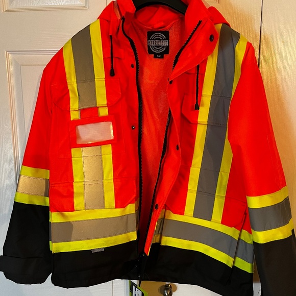 NEVER WORN Mens Forcefield Safety Parka + Removable Bomber Jacket (S) - Orange - Picture 3 of 8